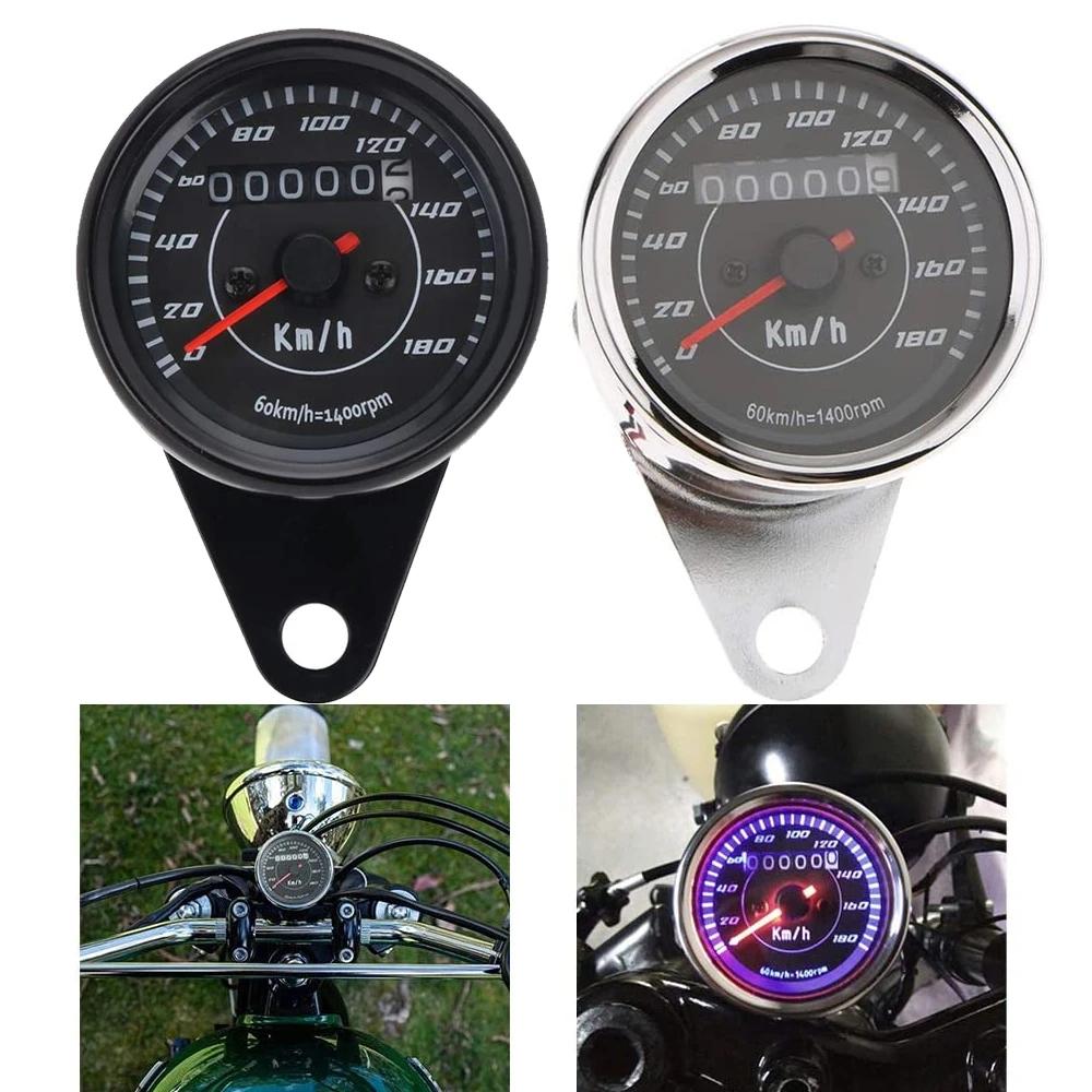 

Universal Motorcycle Speedometer With Two Color Led Light Digital Odometer Gauge For Motorbike Instrument чёрный