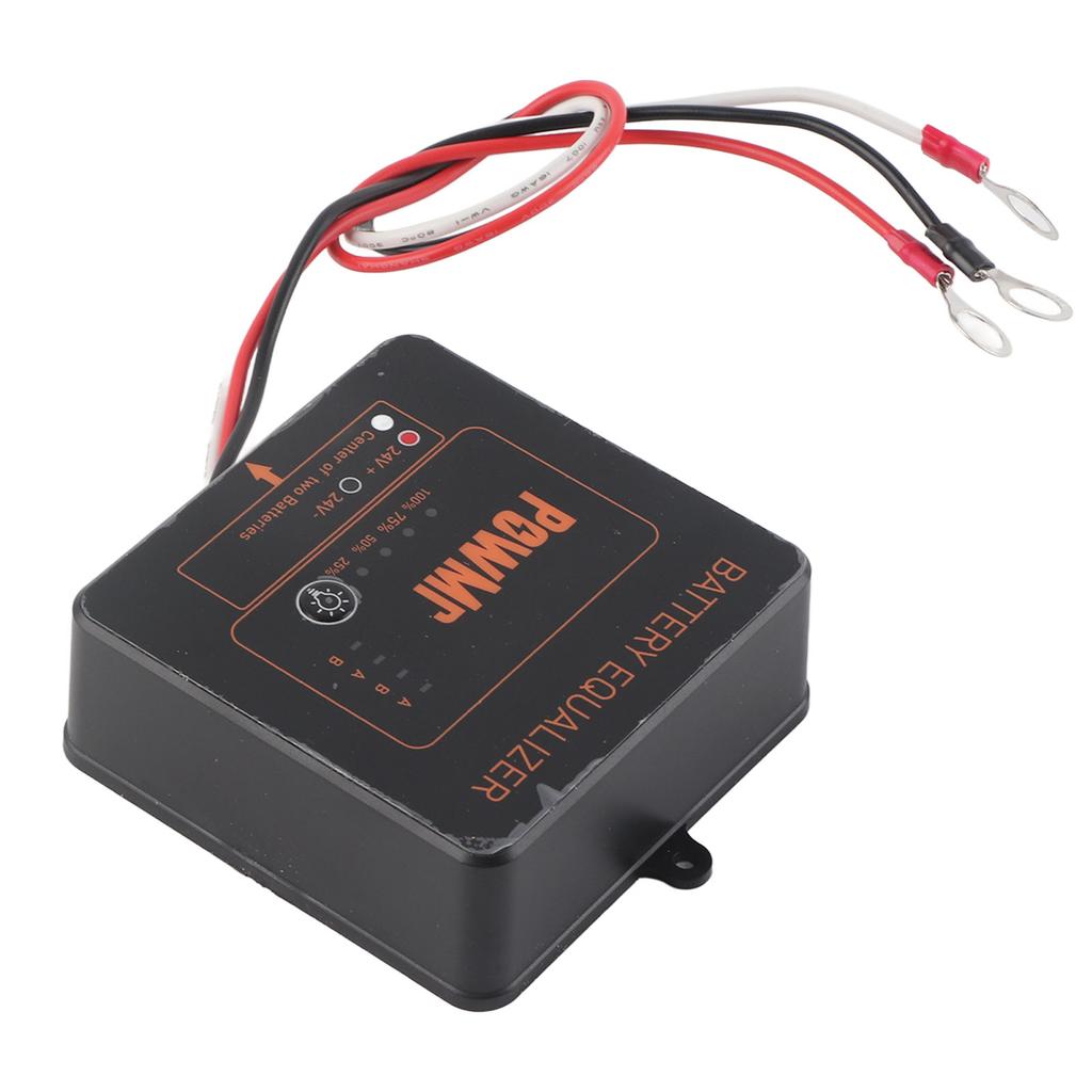 Battery Equalizer Black Solar System Balancer with Reverse Connection Protection 2 X 12V