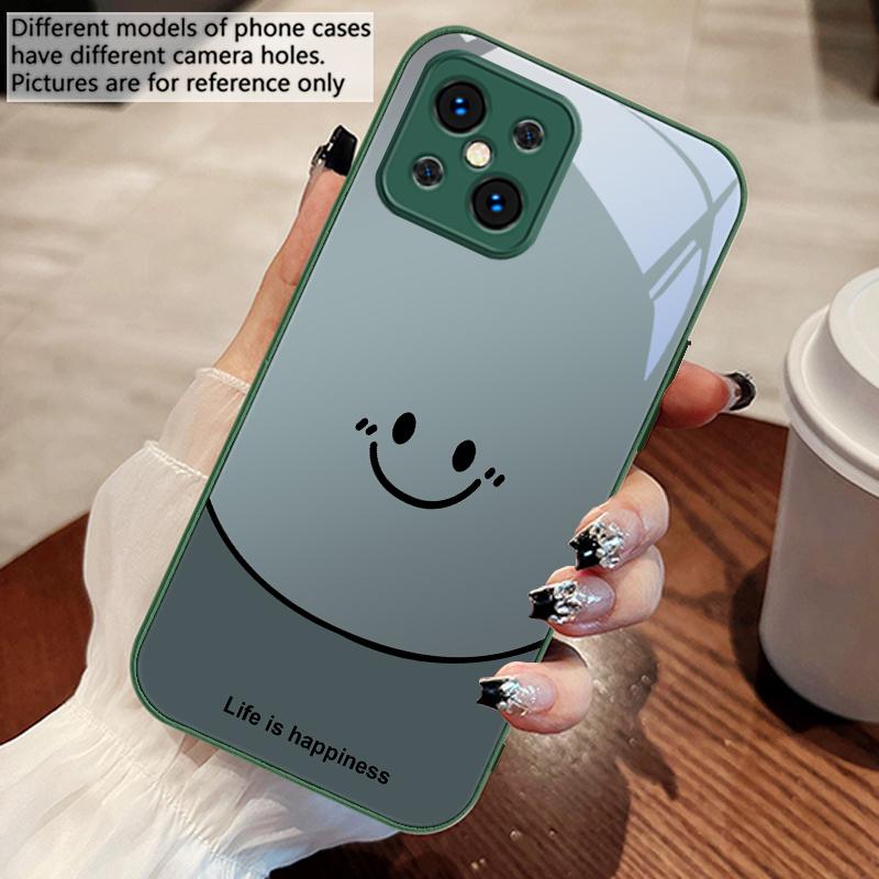 Life is about being happy For Oppo Find X5 X8 Pro X2 Lite X7 Ultra F11 23 Reno4 Z 6 Pro A72 58 78 73 16 98 A54S Glass Phone Case