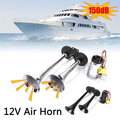 For Motorcycle Boat Truck With Air Compressor Modification 150dB Loud Dual Trumpets Car Electric Horn 12V 80A Relay 12V Hooter