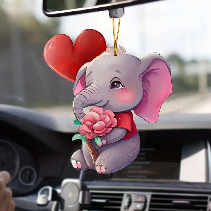 Unique Elephant Acrylic Car Ornament For Quirky And Cheerful Interior Design