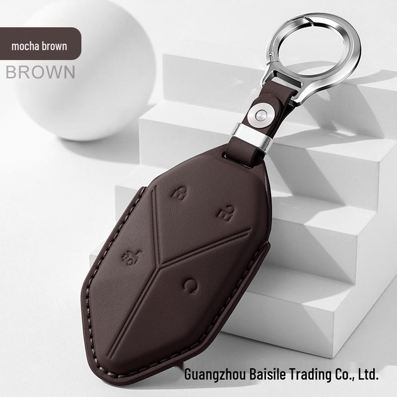 BYD Leopard Titanium 7 Car Key Cover: Premium Cowhide Shell for Men & Women