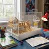 Clear Acrylic Hamster Cage Habitat, 2-Tier Small Animal Mouse Habitat with Wheel, Hideout & Accessories, Transparent Cage Hamster Starter Home