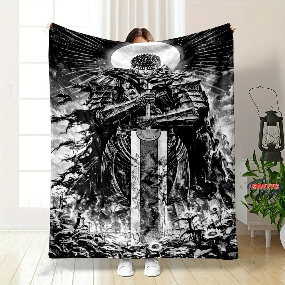 3D Classic Berserk Soft Flannel Blanket for Bed Bedroom Sofa Picnic Warm Throw for Outdoor Leisure Nap Trip Gift