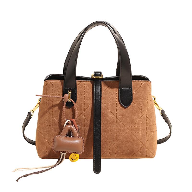 Frosted Rhombus Portable Bucket Bag Crossbody Bag Women's New Fashion Vegetable Basket Bag Crossbody Bag