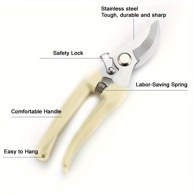 Foarfece de grădină din oțel inoxidabil, repararea ramurilor de flori, culesul fructelor, plante de grădinărit, cot cu cap drept confortabil multifuncțional, economisind forță de muncă