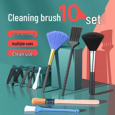 Multifunctional Soft Bristle Fan and Button Gap Cleaning Brush Set