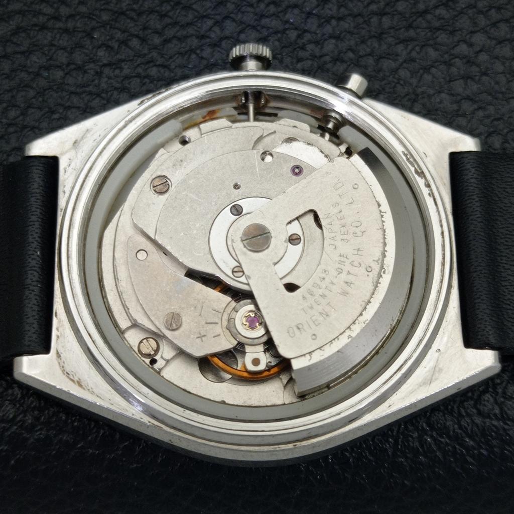 VINTAGE ORIENT AUTOMATIC 46943 JAPAN MENS BLACK COLOR DIAL WATCH A700158-5 R201-a700158