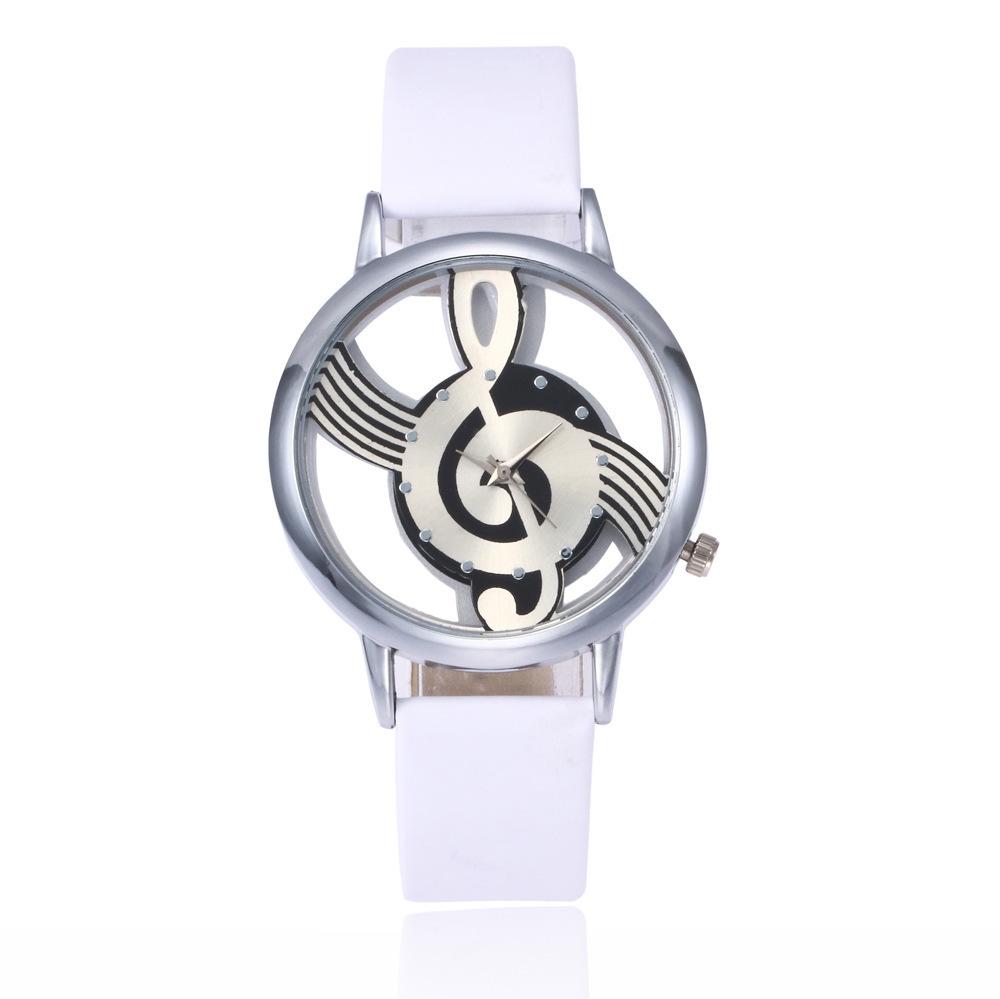 Orologio da Donna Semplice Creativo Inciso Vuoto Moda Nota Orologio di Coppia Orologio al Quarzo da Uomo