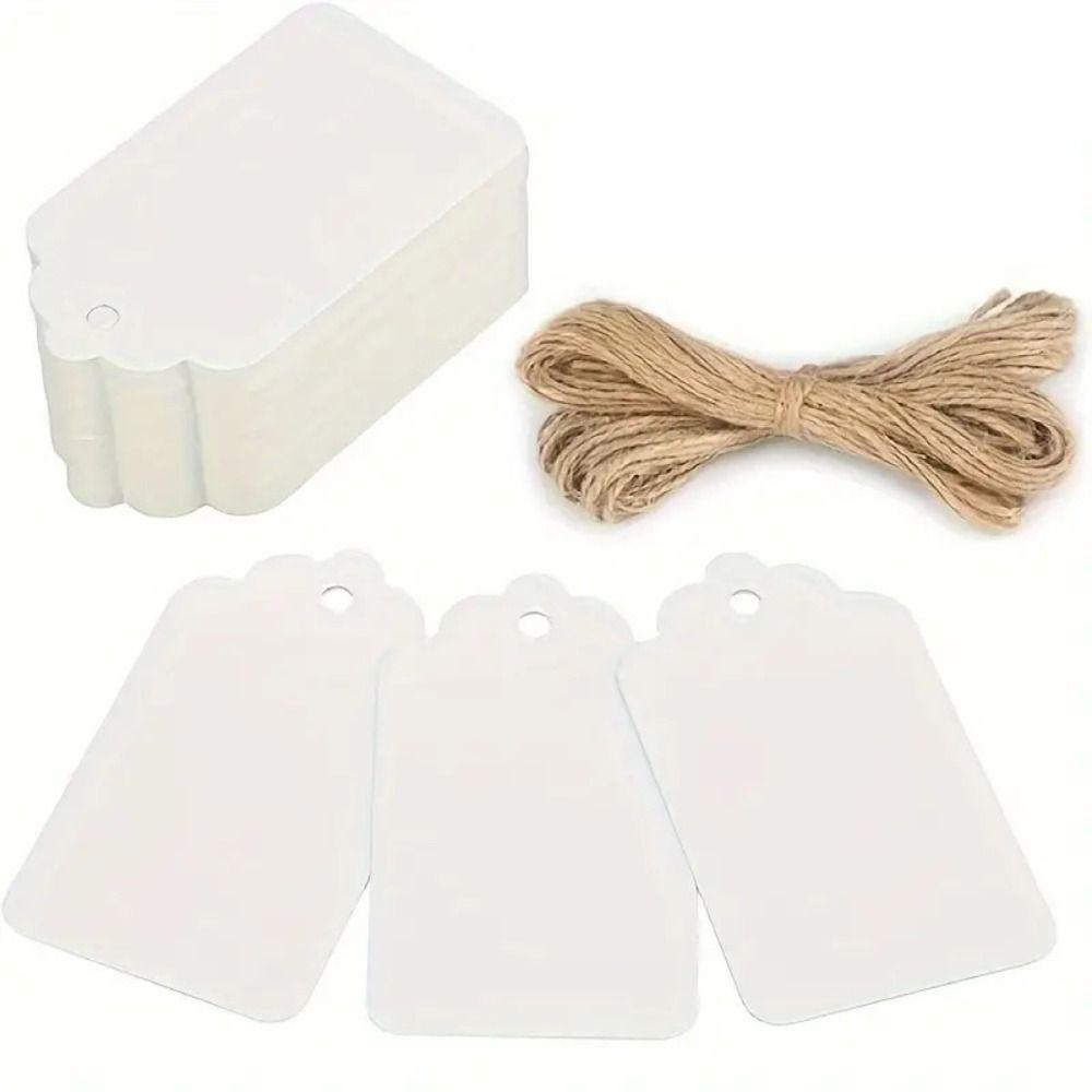 100Pcs Handmade DIY Scallop Label with String Wedding Gift Decorating Tag  Holiday Decorations