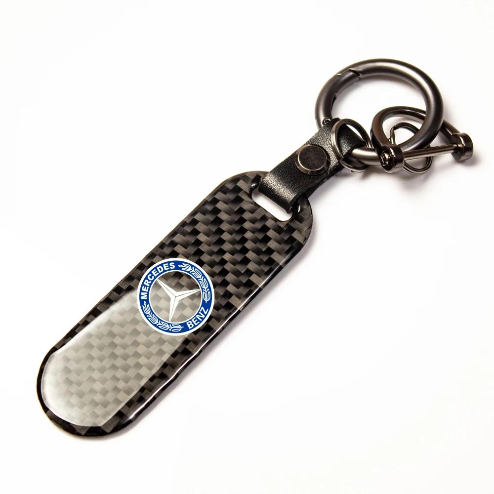 Car Sticker Carbon Fiber Key Chain Car Key High Grade Keyring Accessories For Mercedes Benz AMG W203 W206 W220 W205 W212 W201 W2