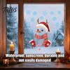 Removable Party Decals Christmas Window Clings, Cartoon Antlers Snowman Wall Stickers, Waterproof PVC Supplies Decorative for Home Glass Windows