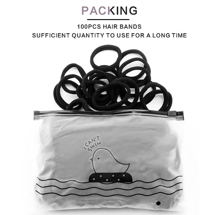 5 см Большая черная бесшовная эластичная резинка для волос - Прочная и бережная к волосам