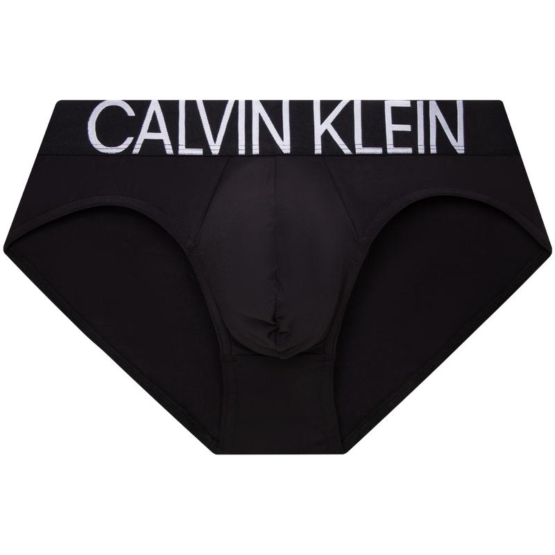 Calvin Klein Glossy Eye-Catching Jacquard Waistband Breathable Smooth Stretch Fitted Briefs Men Underwear Black NB1701O