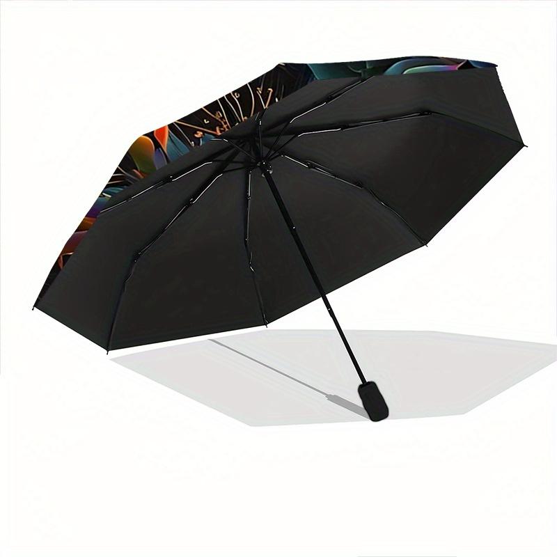1pc Colorful Hummingbirds in Flight Automatic Opening and Closing Umbrella - Small Umbrella Suitable for Various Occasions W019