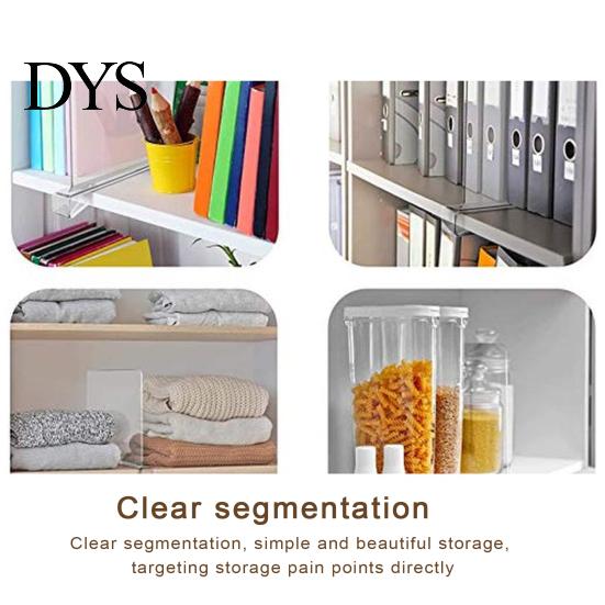 High-quality Shelf Partition Closet Divider Clear Plastic No Punching Design Separator for Plate Clothes Purses Multifunctional Cabinet Board