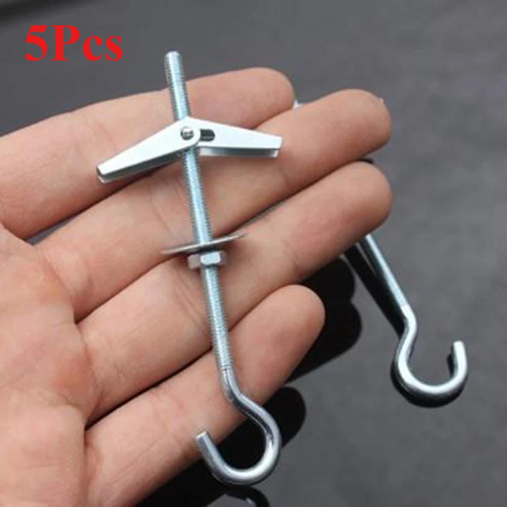 

5 шт. Потолочный поворотный крюк Многоразовый металлический пружинный откидной крюк с крыльчатым болтом для подвешивания ламп, покрывал, для вечеринок 5Pcs