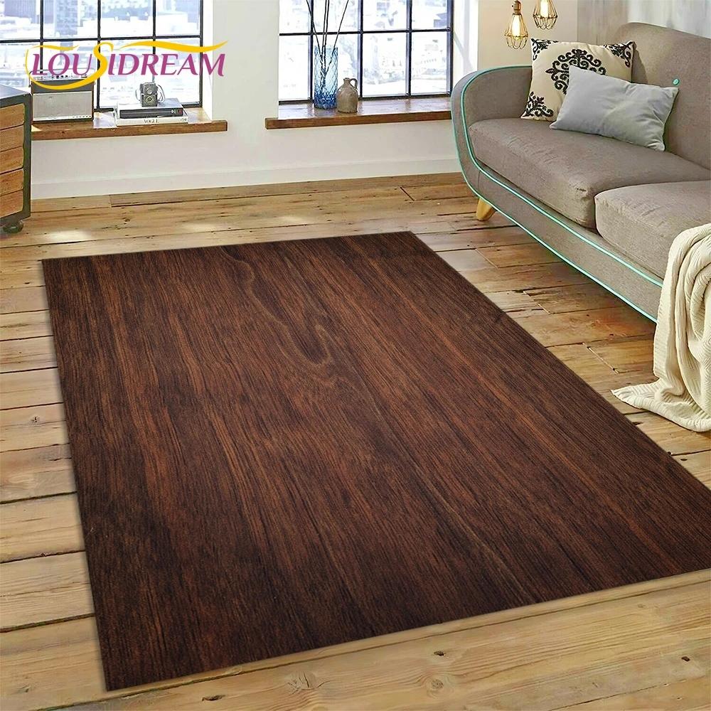 Color 3D Wood Grain Lines Carpet Rug for Bedroom Living Room Home Sofa Decoration,Children Game Large Decor Floor Mat Non-slip