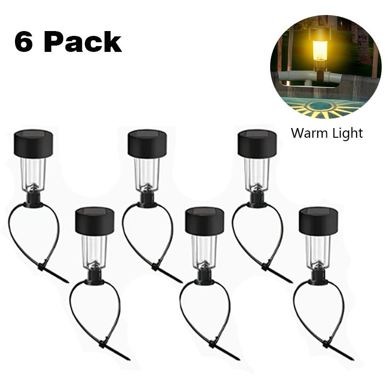 6/12 Pack Solar Pool Lights, Waterproof LED Ambient Lighting for Fence, Garden, Patio, Pathway, Porch, Decorative Outdoor Lamp