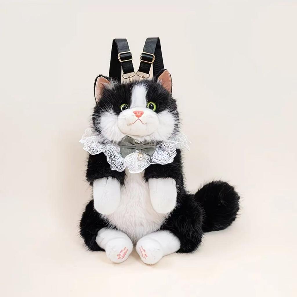 Simulation Muppet Backpack Doll Cat Backpack Doll Plush Doll Toy Children and Girls Super Cute Decoration