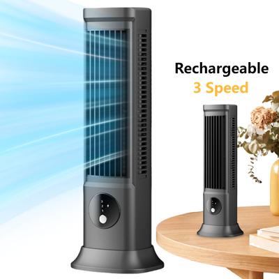 Ew Wandmontierter Klimaanlagenlüfter 1200mAh 3 Geschwindigkeiten Einstellbar Vertikal Bohrlos Zirkulierender Lüfter Zuhause Leiser Turmlüfter