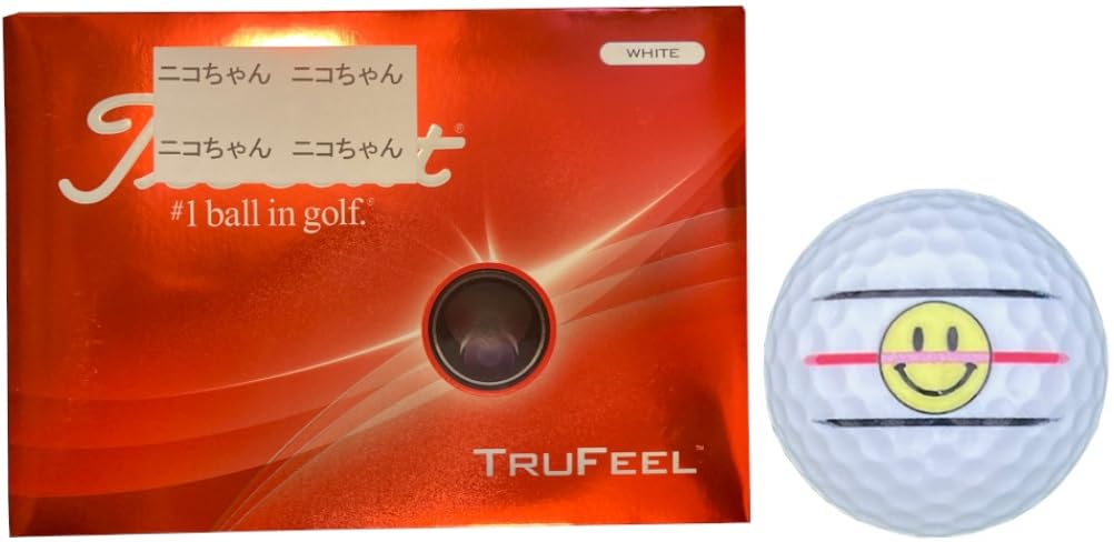 

[Hapiraky_Golf Line] TRUFEEL Golf Balls 2024 Model (White, 1 Dozen, Smiley Face)