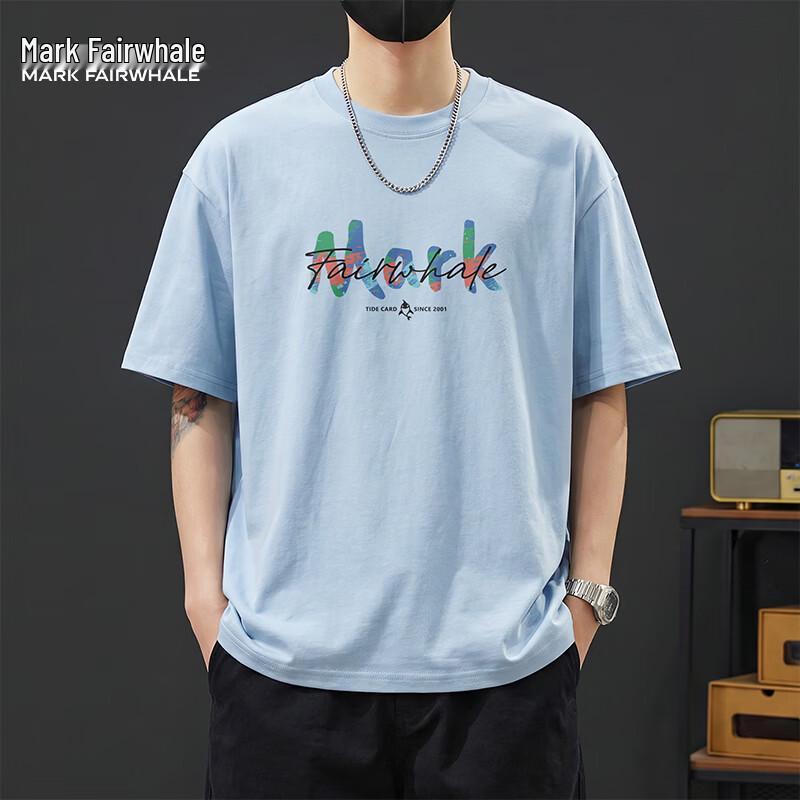 Mark Fairwhale Men s Colorful Letter Print Cotton T-Shirt XL