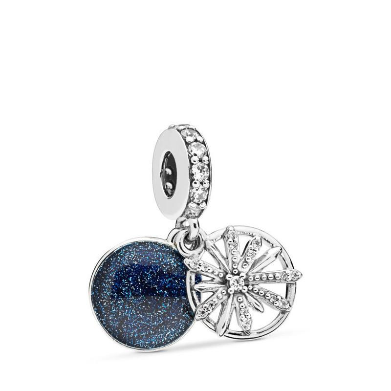 S925 White Copper Blue Series DIY Pendant Star Snowflake Accessories Beaded Bracelet