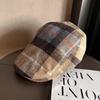 Retro Autumn Fashion Checkered Pattern Women Casual Beret For Use Outdoor