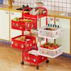 Mobile Floor-standing Storage Rack with Wheels for Bedroom, Living Room, Snacks, Essentials, and Vegetables