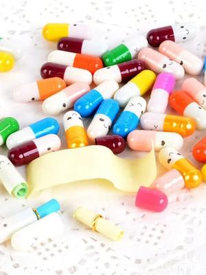 50Pcs Message In Bottle Message Emoticon Capsules Letter Love Pill Transparent Color Mini Wish Bottle Valentine Gift Kids