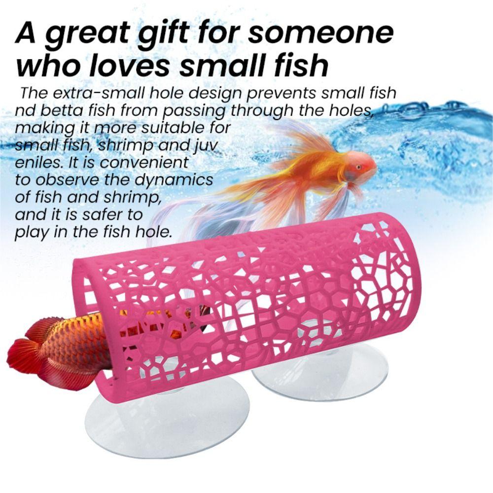 Small Hole Hollow Fish Hideout Resting Tube Plastic Aquarium Shelter House for Betta Guppies