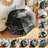 1pc Ayliva Black Lace Floral Umbrella Portable Folding Umbrella Iron Frame Hole Bone Structure Outdoor Home Umbrella