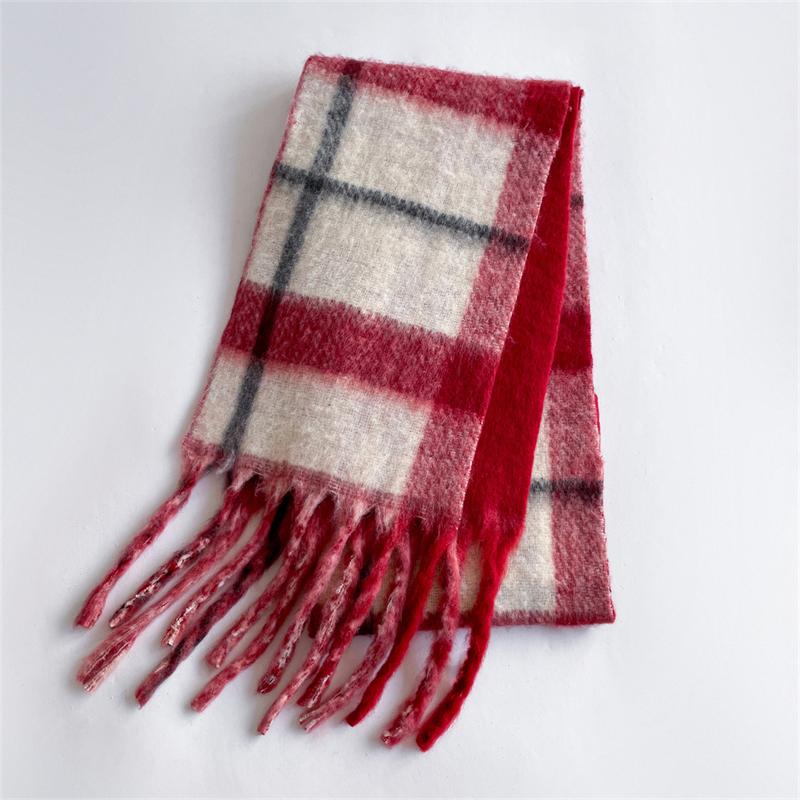 New Luxury Cashmere Women Plaid Scarf Winter Warm Shawl And Wrap Bandana Pashmina Long Tassel Female Foulard Thick Blanket