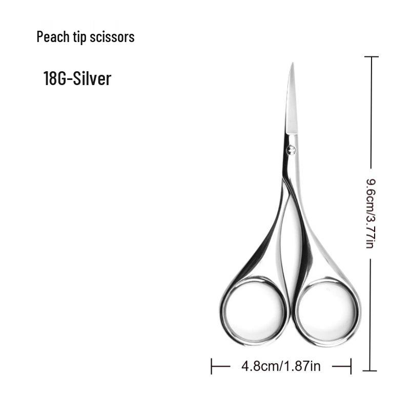 Stainless Steel Eyebrow & Nose Hair Trimmer Scissors with Round Head
