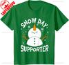 Lovely Snow Day Supporter Snowflake Funny Teacher Christmas Pajamas Pattern Printed Tshirt Tops Unisex Commuter Fashion Tops