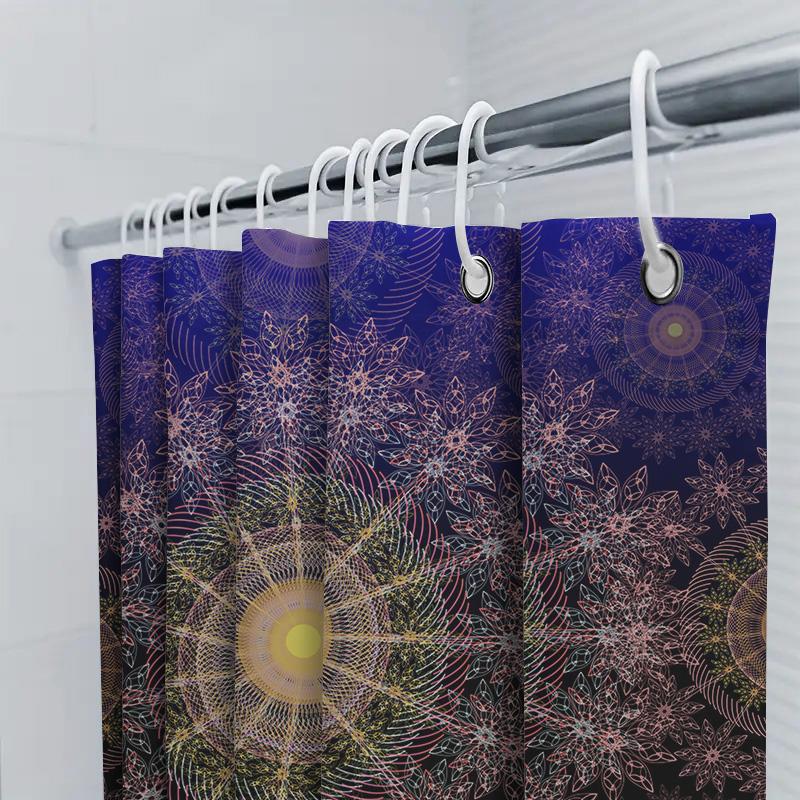 Beautiful And Intricate Pattern Shower Curtain Waterproof And Mildew Proof Bathroom Curtain Modern Home Decoration