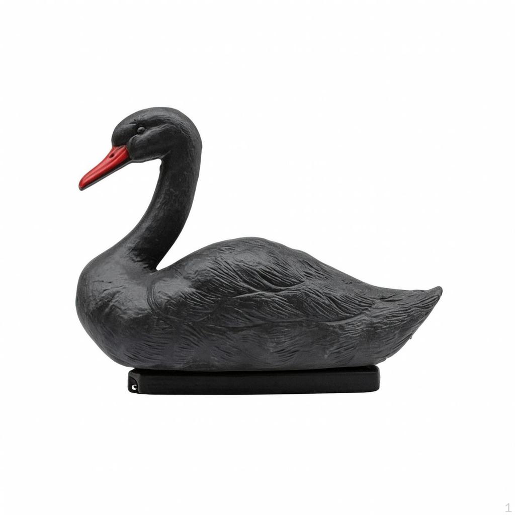 Naturalistic Swan Sculpture | Realistic Feather Detailing PE, Ornament, for Garden White