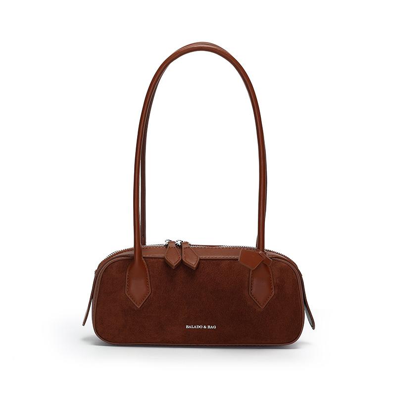 Women S Bag French Underarm Matte Autumn And Winter Baguette Bag Fashionable Commuter Versatile Shoulder Handbag Bag коричневый
