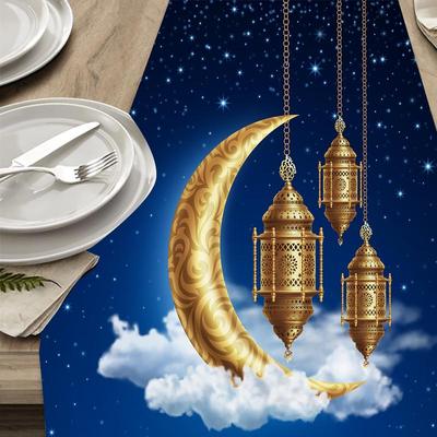 Ramadan Festival Dekoration Tischdecke Tisch Flagge Banner Islamische Muslimische Party Dekoration Ramadan Abendessen Tischdecke Geschenk
