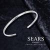 [Sears] Bangle Bracelet for Men and Women, Sterling Silver 925, Silver sb01-0001