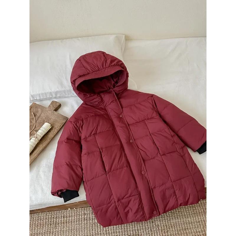 Kinder Weiße Entendaunenjacke Dicke Warme Lange Oberbekleidung für Jungen Mädchen Parkas 2024 Winter Neue Casual Teenager Kinder Mäntel