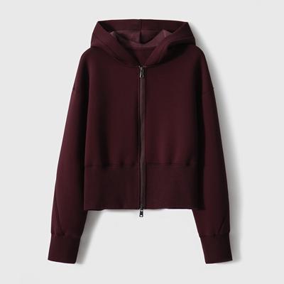 Soft Air-sensing Sweatshirt Zipper Hooded Short Jacket