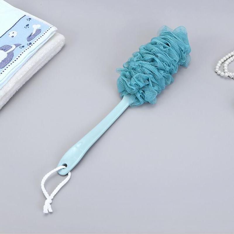 Long Handle Bath Brush Hanging Soft Mesh Back Body Bath Sponge Brush Shower Pink Spa Scrubber Bath Accessories For Adult