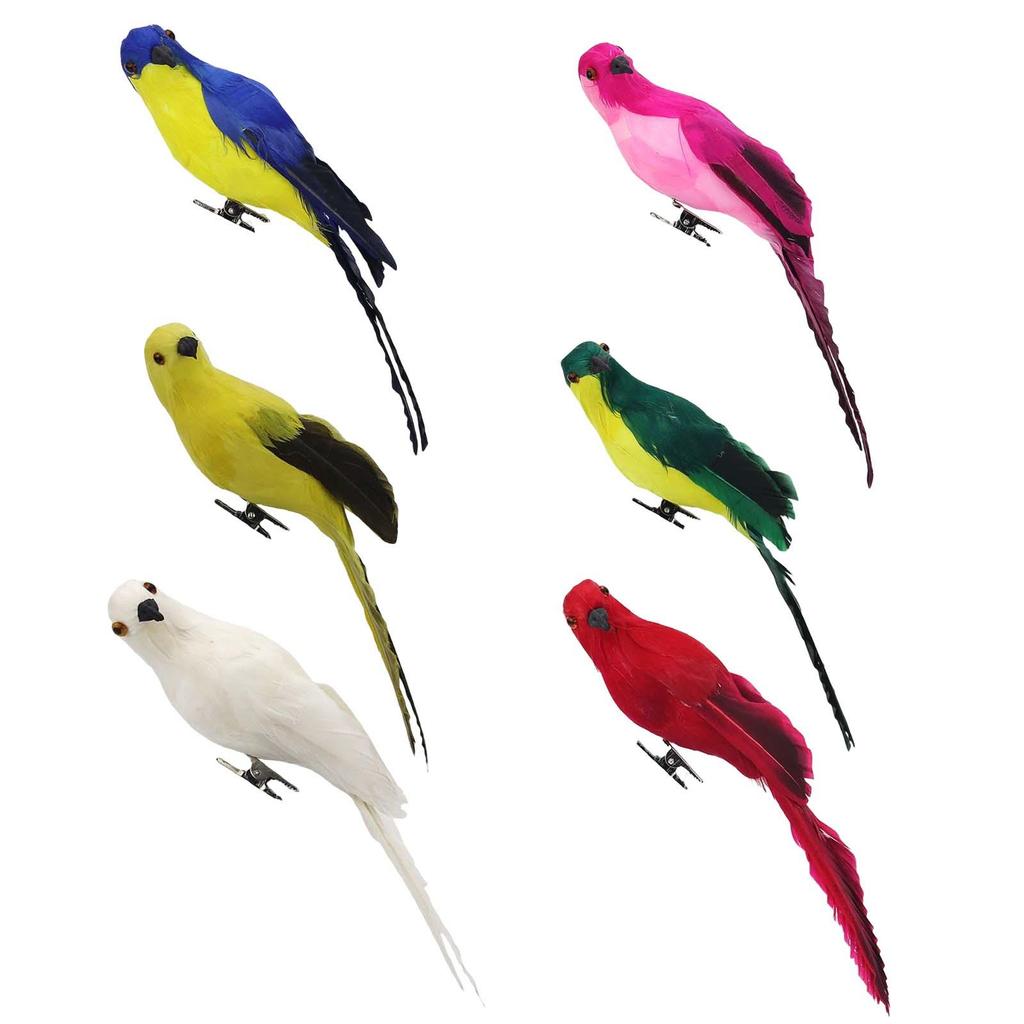 Fake Artificial Birds Photo Props Statue Bird Parrot Model Simulation Parrot for Patio Yard Lawn Wedding Crafts Outdoor Ornament