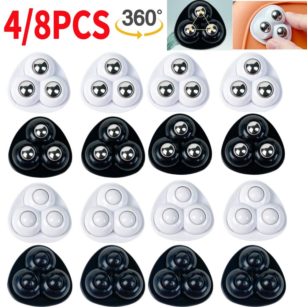 4/8pcs Heavy Duty Furniture Casters Mute Rollers For Furniture Self Adhesive 3 Beads Ball Wheels 360° Rotating Wheels for Home