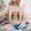 Christmas Horses Santa Hats Holiday Lights Hoody Casual Crew Neck Casual Fashion Soft Comfortable Retro Long Sleeve Design Tops