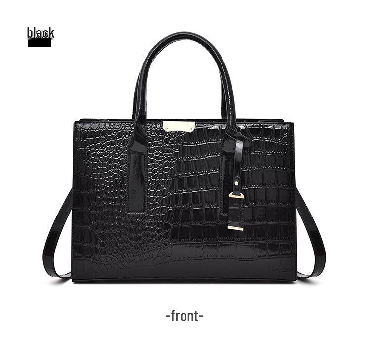 Women's European & American Style Crocodile Handbag: Large Capacity Shoulder & Crossbody Bag