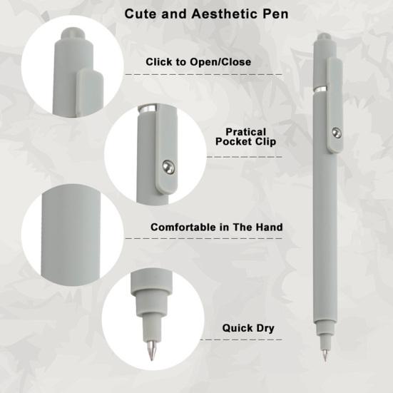 Professional Office Stationery Retractable Gel Pen, 0.5mm Smooth Writing Pens, Morandi Everyday Tools Candy Colored Pens for Note Taking And