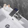 Bathroom Basin Faucet With Led Digital Display temperatureTaps Basin Deck Mounted Sink Waterfall Mixers
